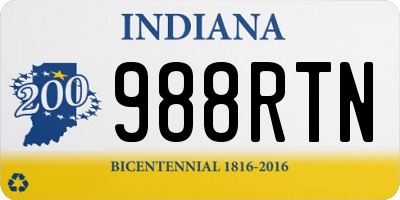 IN license plate 988RTN