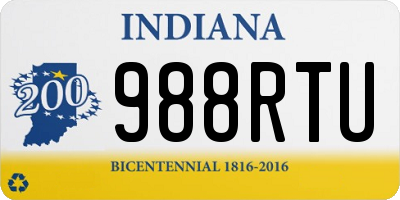 IN license plate 988RTU