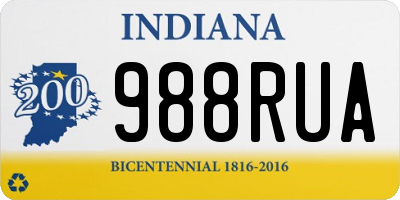 IN license plate 988RUA