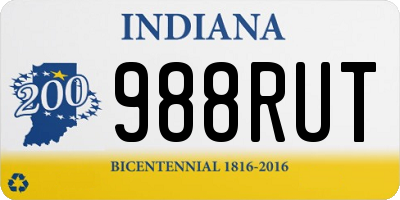 IN license plate 988RUT