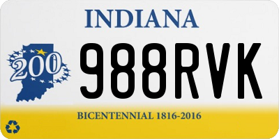 IN license plate 988RVK