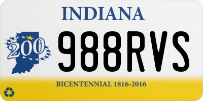IN license plate 988RVS