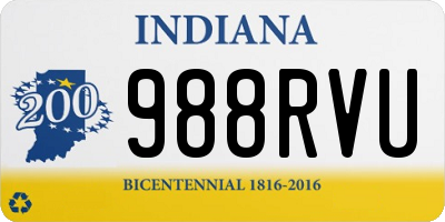 IN license plate 988RVU