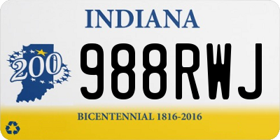 IN license plate 988RWJ