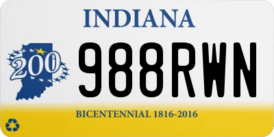 IN license plate 988RWN