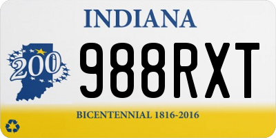 IN license plate 988RXT