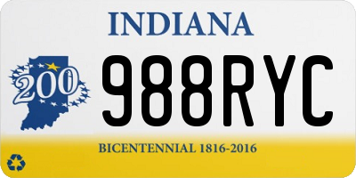 IN license plate 988RYC