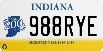 IN license plate 988RYE