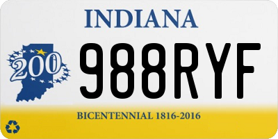 IN license plate 988RYF