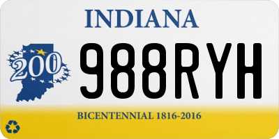 IN license plate 988RYH