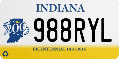 IN license plate 988RYL