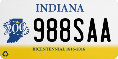 IN license plate 988SAA