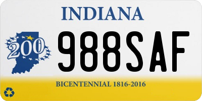 IN license plate 988SAF