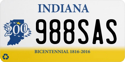 IN license plate 988SAS