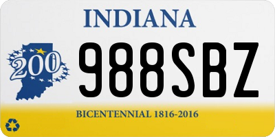 IN license plate 988SBZ