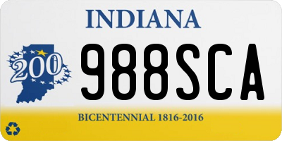 IN license plate 988SCA
