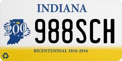 IN license plate 988SCH