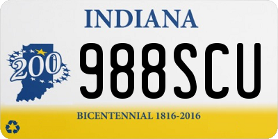 IN license plate 988SCU