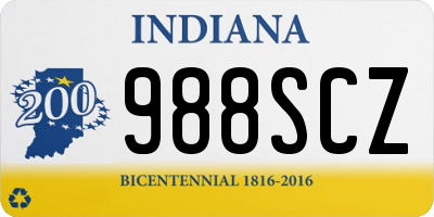 IN license plate 988SCZ