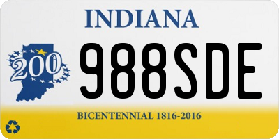 IN license plate 988SDE