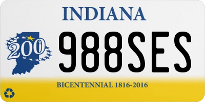 IN license plate 988SES