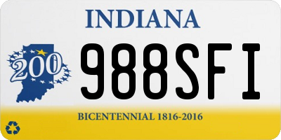 IN license plate 988SFI