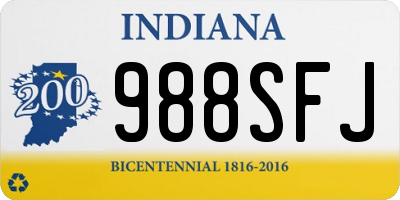 IN license plate 988SFJ