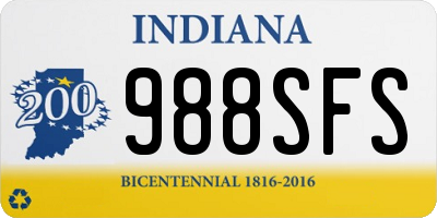 IN license plate 988SFS