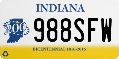IN license plate 988SFW