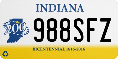 IN license plate 988SFZ