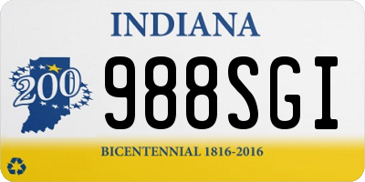 IN license plate 988SGI