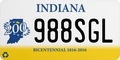 IN license plate 988SGL