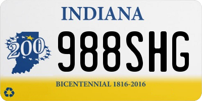 IN license plate 988SHG