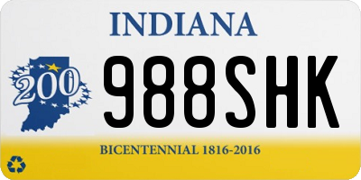 IN license plate 988SHK