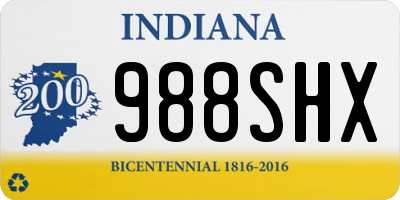 IN license plate 988SHX