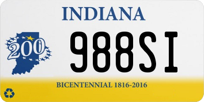 IN license plate 988SI