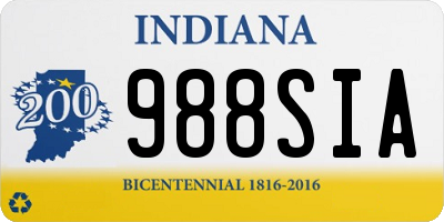 IN license plate 988SIA