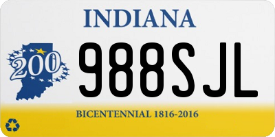 IN license plate 988SJL