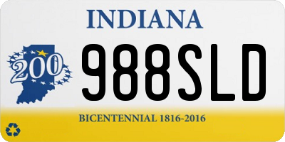 IN license plate 988SLD