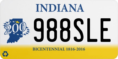 IN license plate 988SLE