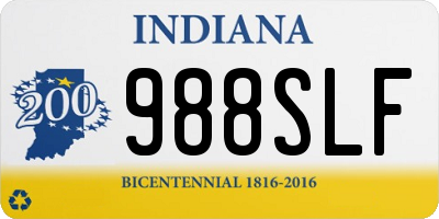 IN license plate 988SLF