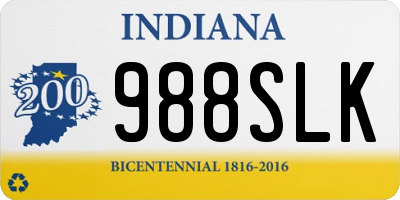 IN license plate 988SLK