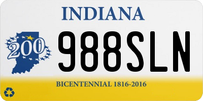 IN license plate 988SLN