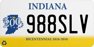 IN license plate 988SLV