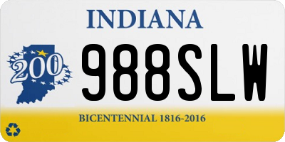 IN license plate 988SLW