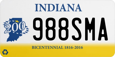 IN license plate 988SMA