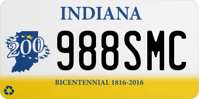 IN license plate 988SMC