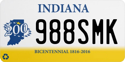 IN license plate 988SMK