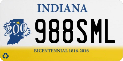 IN license plate 988SML