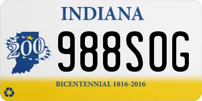 IN license plate 988SOG